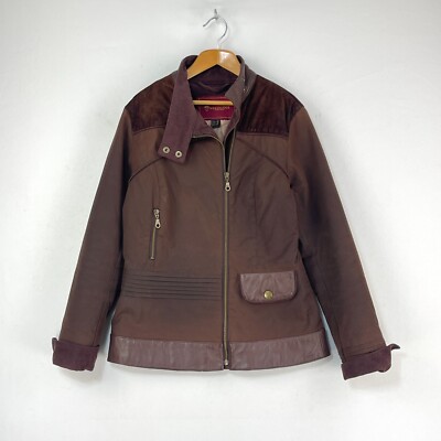 Welligogs Roxy Wax Jacket Womens 10 Brown Waxed Short