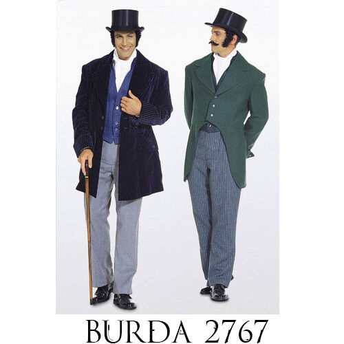 Burda 2767 Sewing Pattern Victorian Jacket Tailcoat Regency Men Costume Sz 34-50 - Picture 1 of 4