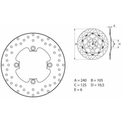 BREMBO Serie Oro Bremsscheibe starr - 68B40797 NSS FORZA ABS (NF04) fix brake 68