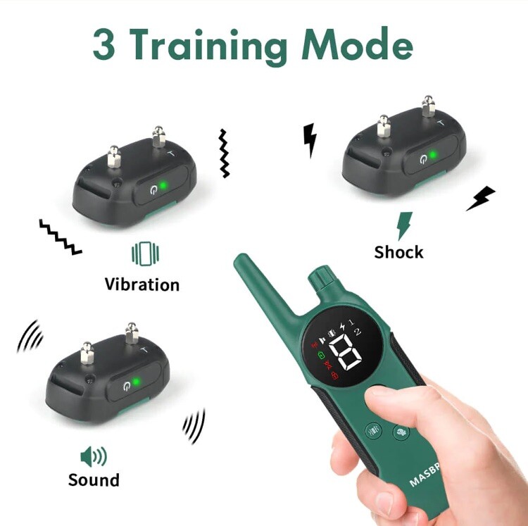 MASBRILL DOG SHOCK COLLAR WITH REMOTE RECHARGEABLE ELECTRIC DOG