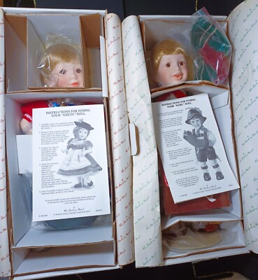 Danbury Mint Greta and Karl 18 German Toddlers Artist Nancy Leslie Bavarian NIB