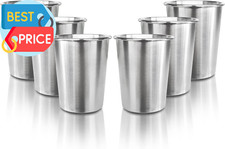 6 Pack 8 Oz Stainless Steel Kids Cups Children'S Pint Cups Stackable Metal Cups