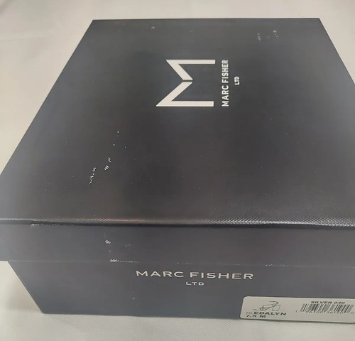 Marc Fisher Mledalyn Silver Ankle Strap heels Sandals Size 7.5 - Picture 4 of 11