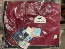 NIB SmartPak Fleece Qtr Sheet/Cooler Burgundy SZ LG Horse 60"
