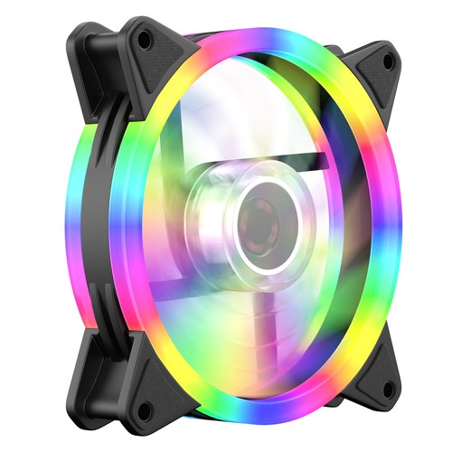 1-4PCS 120mm RGB LED Computer PC Case Fan Air Cooling Quiet Hydraulic Game Fans - Afbeelding 5 van 47