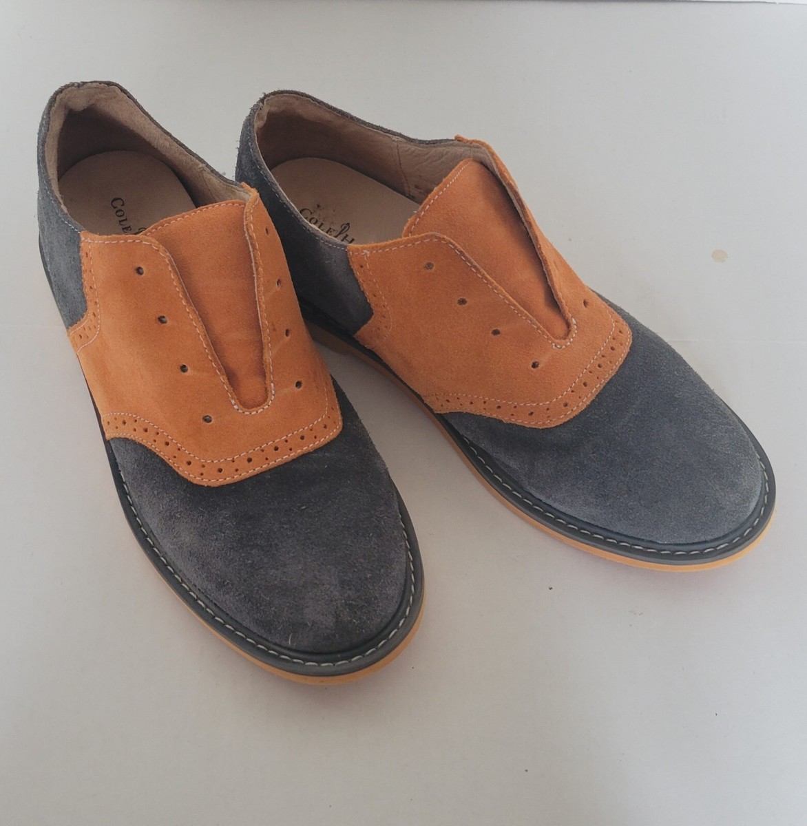 COLE HAAN Air Franklin Suede Leather SaddleOxfords Cole Haan Air Franklin Saddle Mens Shoe- Milkshake Suede SZ  main image 2