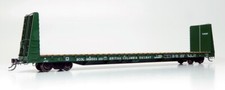HO Marine Industries Bulkhead Flatcar: BCR - Dark Green Scheme: Single Car
