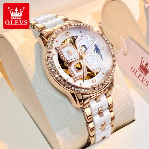 Orologio OLEVS Impermeabile Cavo Set Diamanti Orologi da polso Meccanici Donna - Foto 15 di 16