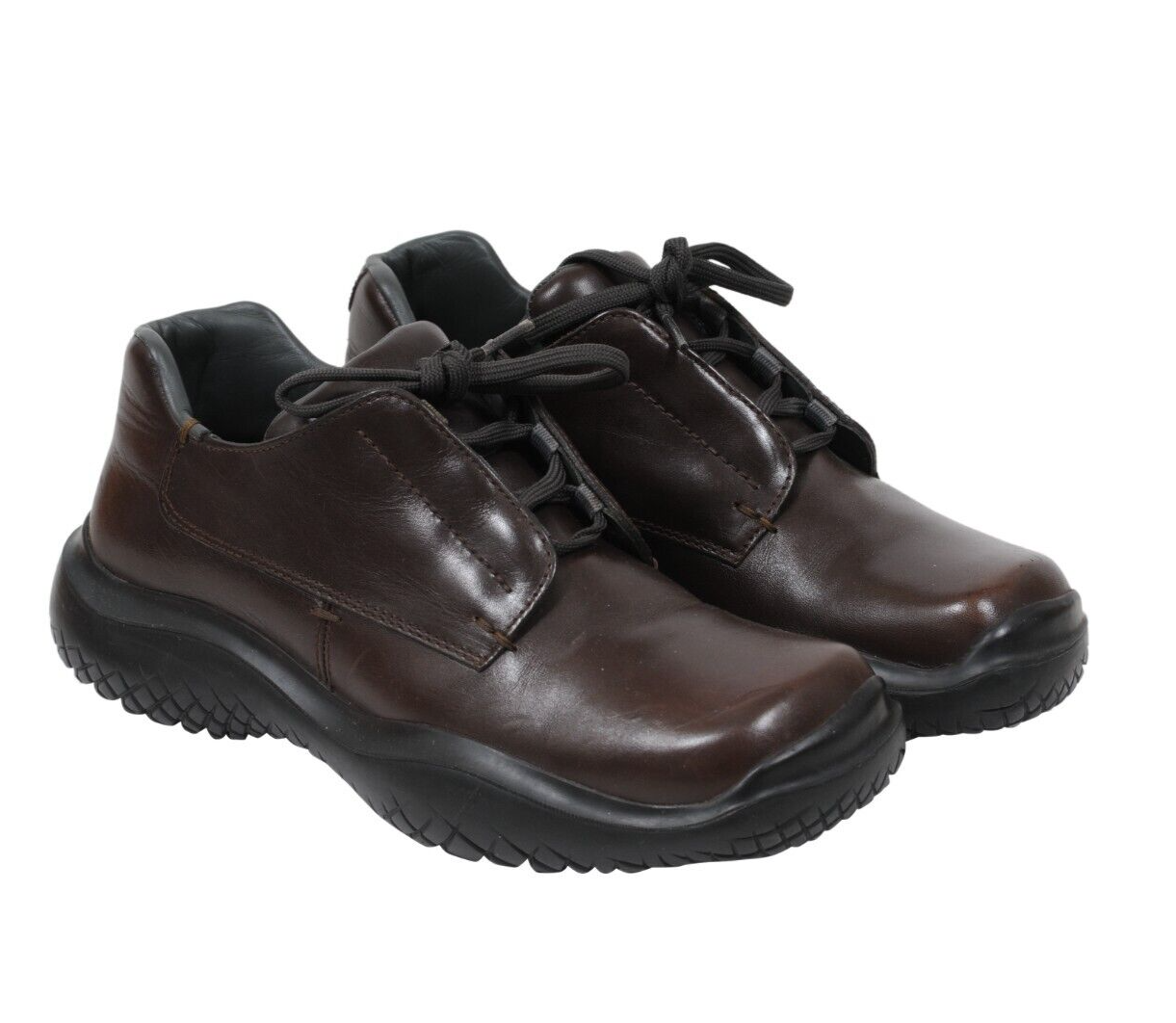 SAOLA Prada Uomo Vintage Chunky Derby US 7 UK 6 Pelle Marrone AW99 Vibram Punta Quadrata
