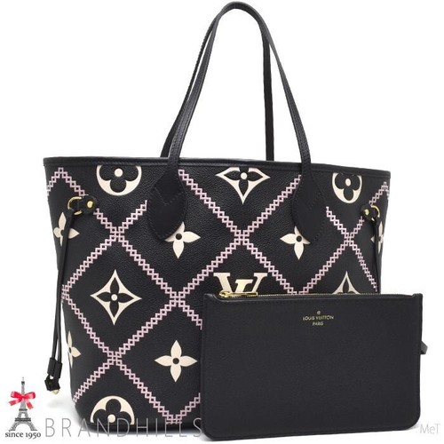 Louis Vuitton Tote Bag Neverfull MM Unplant Brodery Noir Embroidery M46040 LOU - Picture 2 of 10