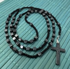 Buy Handmade Hematite Rosary Necklace Unisex Catholic Rosary Free Shipping