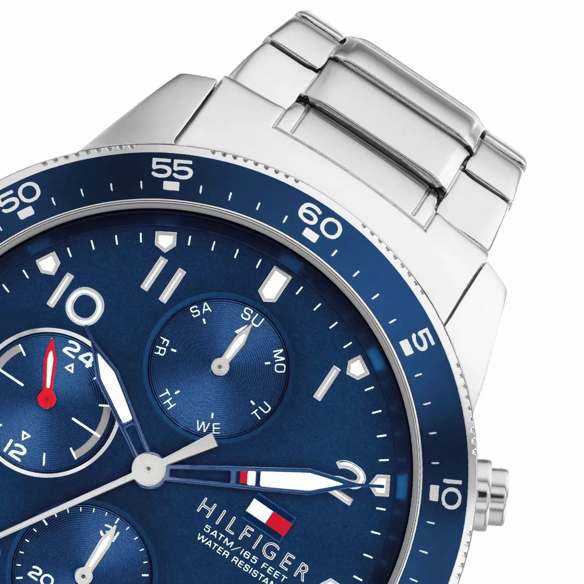 tommy hilfiger watch silver and blue