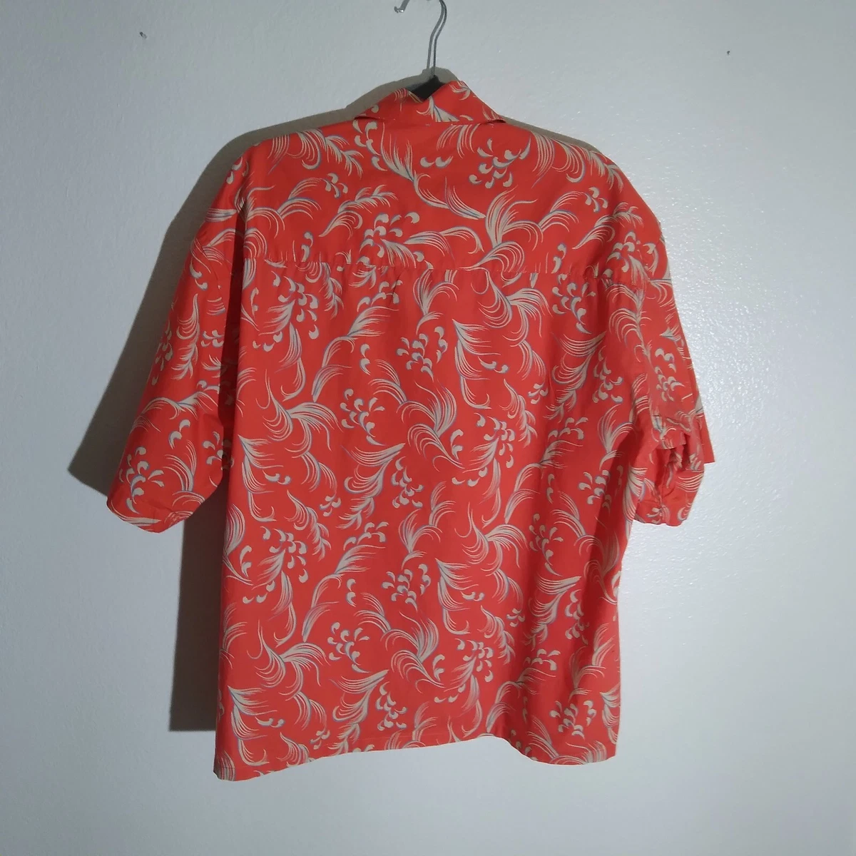 John Elliott Camp Shirt Short Sleeve Orange Floral Cotton Size 5