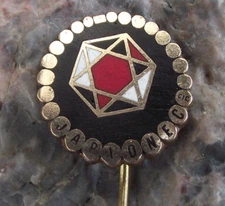 1950s Jablonex Jablonec Czech Fine Crystal Cut Maker Necklace Logo Pin Badge