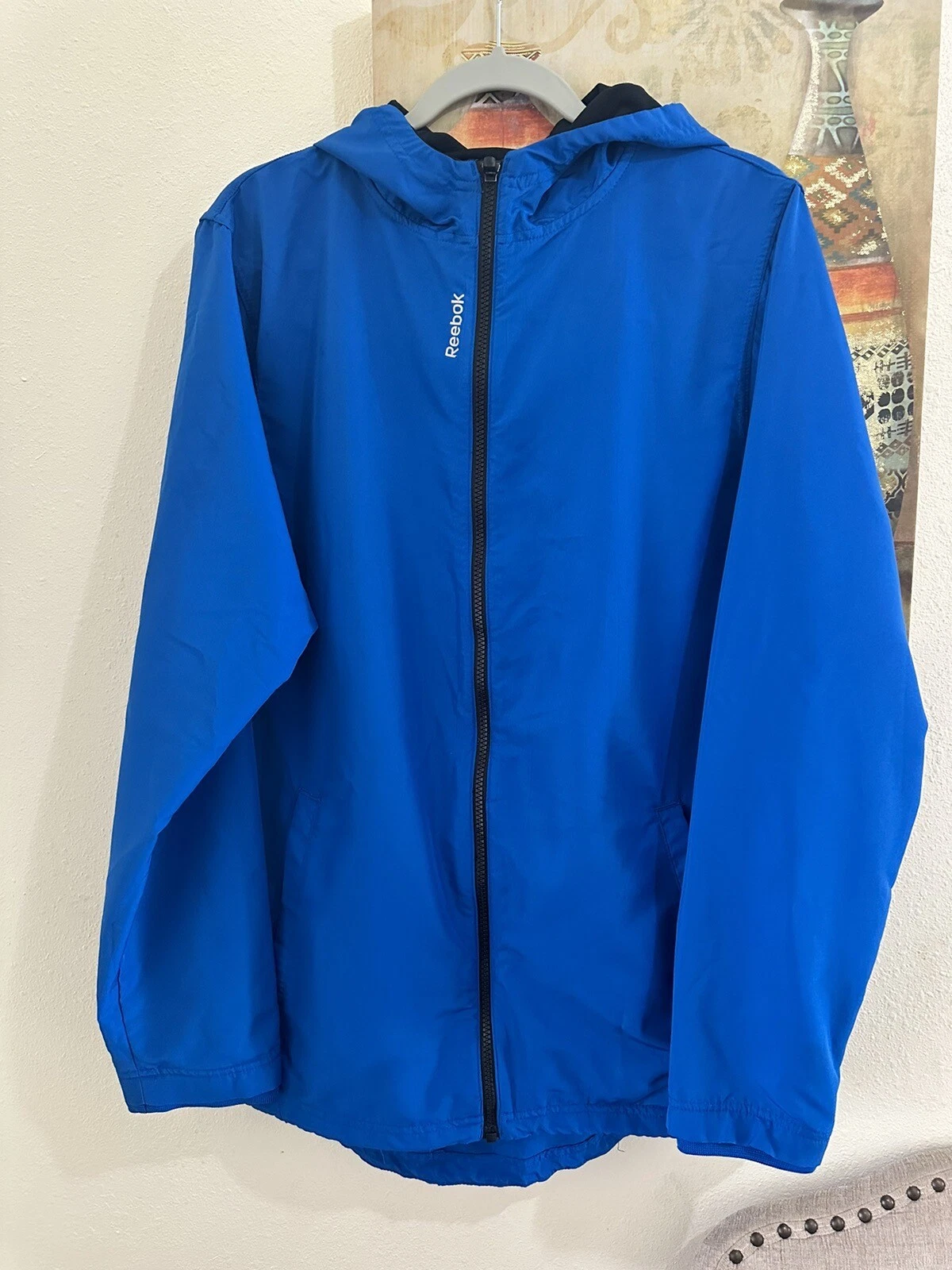 Reebok Mens Running Essentials Windbreaker Jacket, Blue, Medium