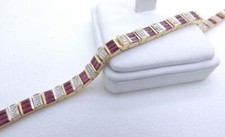 14K Yellow Gold Diamond & Red Ruby 6.60 Carat...