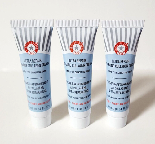 3 x First Aid Beauty ULTRA REPAIR FIRMING COLLAGEN CREAM 0.34 fl oz NEW
