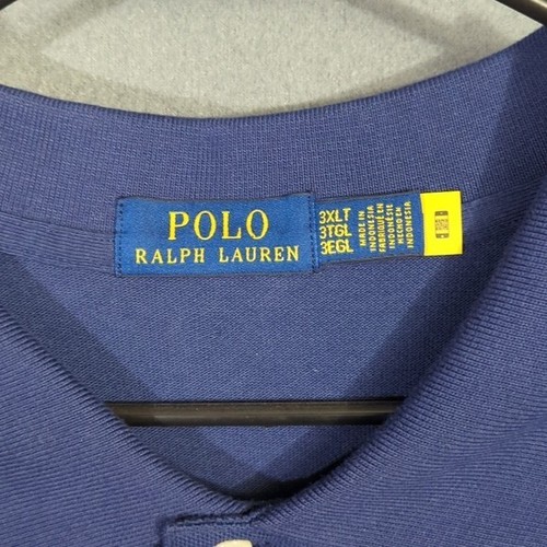 Polo Ralph Lauren camicia uomo 3XLT blu tripla maglia pony polo crest preppy nuova con etichetta - Foto 4 di 11
