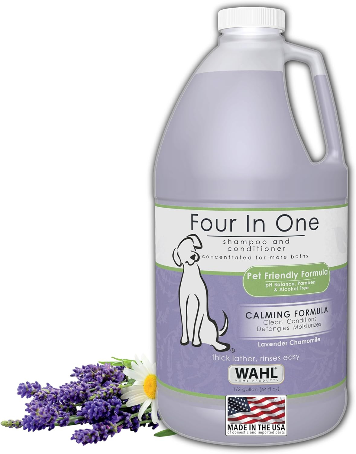 Wahl 4-in-1 Calming Pet Dog Shampoo and Conditioner for Dogs,Concentrated, 64 Oz