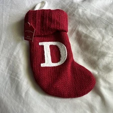 Wondershop Monogram Mini Christmas Stocking Initial Letter D Red Knit Target