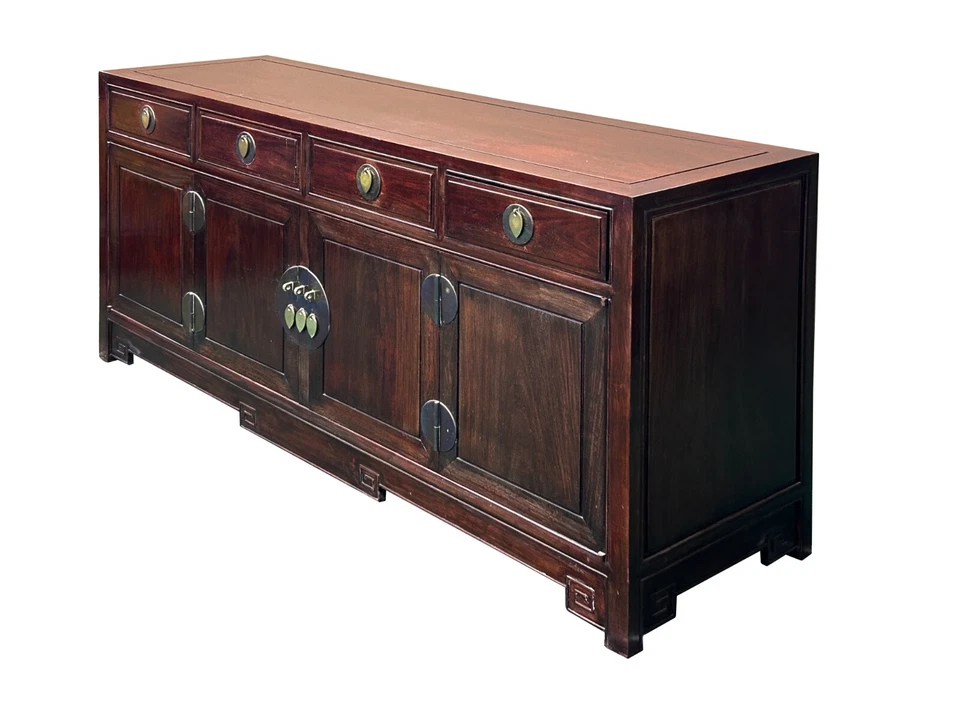 Oriental Rosewood MoonFace Cajones Credenza Aparador Consola Gabinete ws4667 Foto 4 de 4
