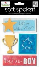 MAMBI Soft Spoken BOY My Son Ellen Boy He's all Boy Dimensional Embellishments