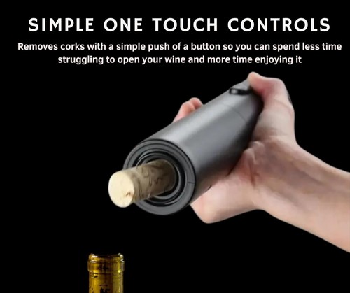 Electric Wine Opener Set - Battery Operated Stainless Steel Corkscrew Opener - Picture 5 of 6