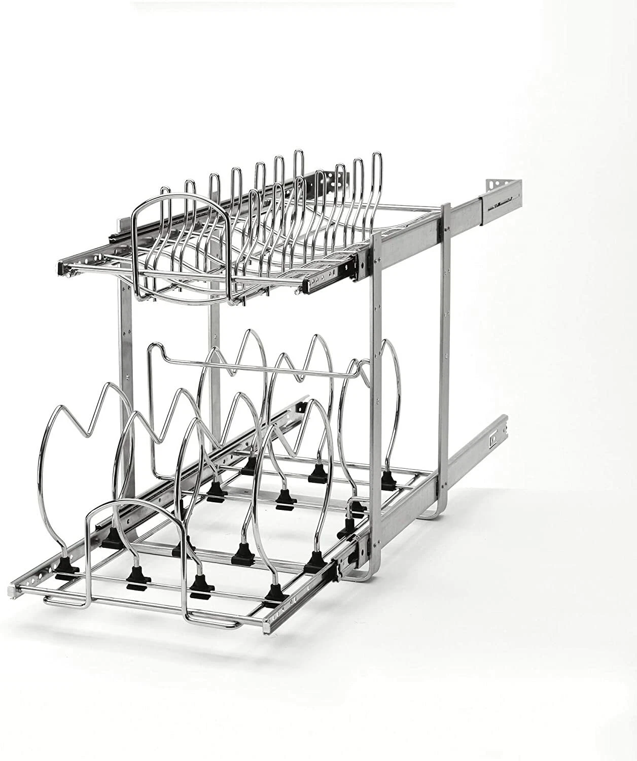Rev-A-Shelf 5CW2 2-Tier Wire Pull Out Kitchen Cabinet Organizer for Pots, Pans
