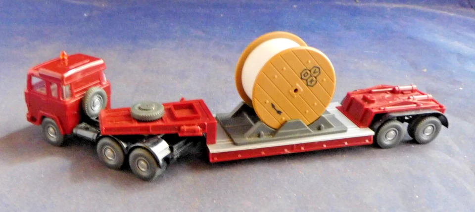 (503) Wiking, Magirus 235 D, Tieflader mit Kabeltrommel, guter Zustand, OVP - Bild 2 von 4