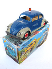 PEPE  VOLKSWAGEN POLICE TÔLE   MOTEUR FRICTION SIRÈNE BOITE D'ORIGINE Lg 22 cm