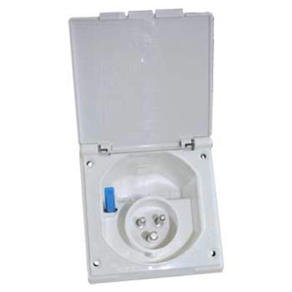 Fawo White 240V Flush Mains Inlet