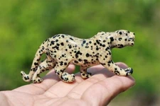 3.4" Natural Balmatin Leopard,Quartz Crystal panther Carved,Reiki Healing 1PC