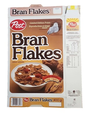 1989 Post BRAN FLAKES Cereal Box featuring Wildlife Limited Edition Prints
