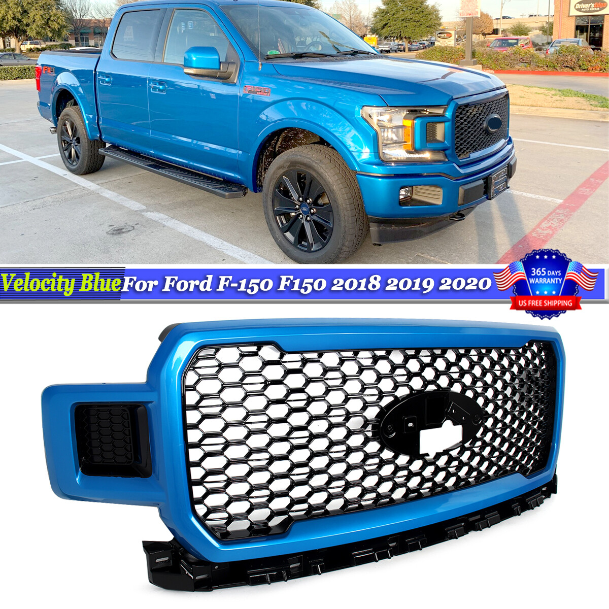 E7/M7423 Velocity Blue Front Bumper Hood Grille For Ford F-150 F150 2018-2020