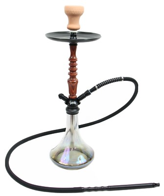 24  INHALE ️ wooden shaft Hookah With Interlock System ,clay Bowl &silicone Hose