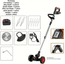 Foldable Electric Cordless Lawn Mower Trimmer Edger Yard Weed Eater with Wheels