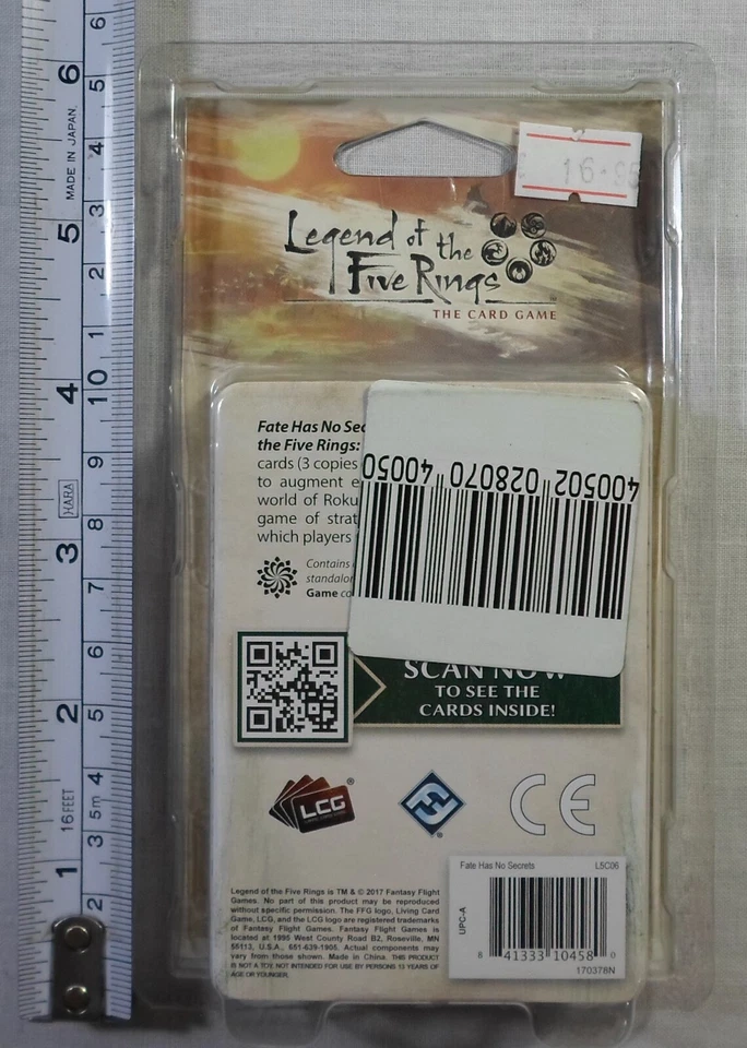 LEGEND OF THE FIVE RINGS L5R LCG FATE IS NO SECRETS DINASTY PACK SELLADO Foto 2 de 4