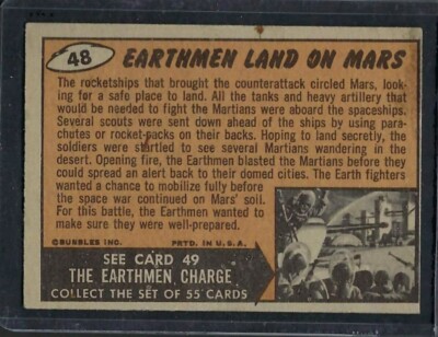 1962 Original Topps Mars Attacks Card # 45 Earthmen Land on Mars