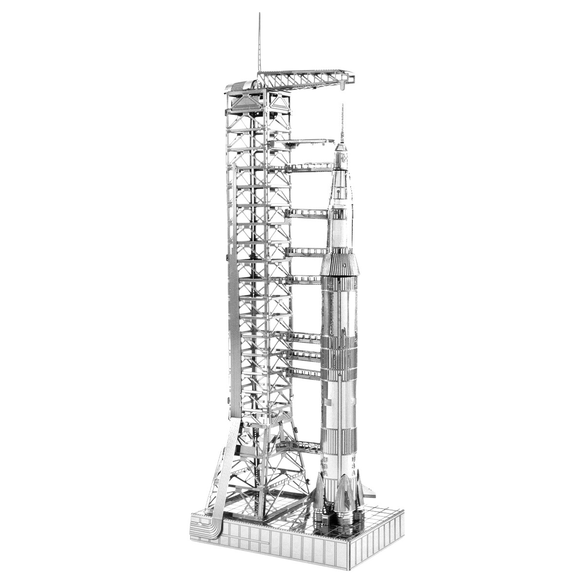 3 Metal Earth APOLLO Model Kit (LUNAR MODULE, SATURN V with GANTRY