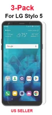3-Pack For LG Stylo 5 / 5Plus Premium Screen Protector Clear  9H Tempered Glass 
