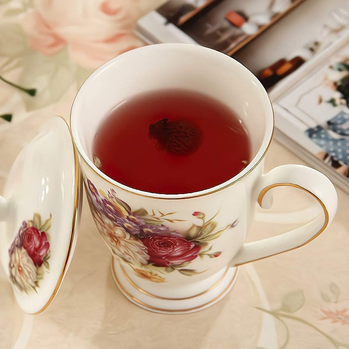 Ceramic Mug,Fine Bone China Tea Cup, Tea Mugs for Women, Tea Cup with