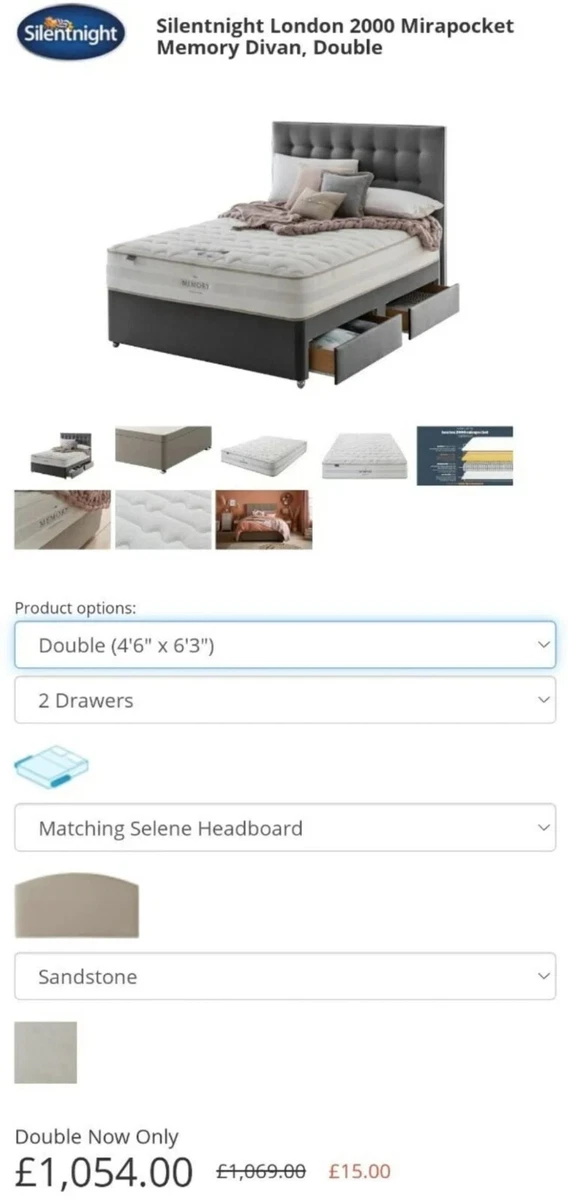 Silentnight sandstone outlet divan base