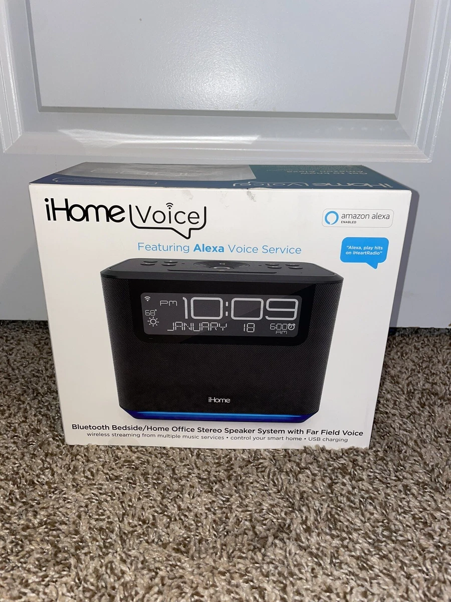 IHome IAVS16 Bedside Clock System Far Field Amazon Alexa, 48 OFF