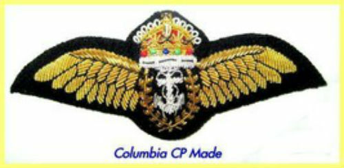 BRITISH ROYAL NAVY FLEET AIR ARM BULLION WIRE PILOT KING OR QUEEN CROWNS WINGS - Picture 14 of 16