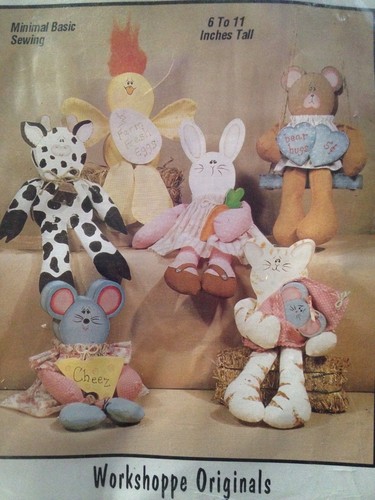 Workshoppe Originals Wood & Fabric Craft Patterns Barnyard Block Party Cow,Cat.. - Picture 3 of 4