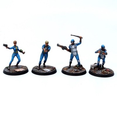 Modiphius Fallout Wasteland Warfare Survivors Vault Dwellers Set 4 32Mm