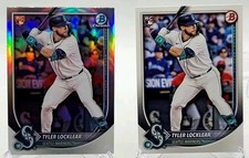 Tyler Locklear 2025 Bowman Chrome #93 Red Rookie RC Logo Refractor SP & Base.
