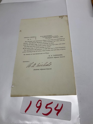BÜRGERKRIEG LAZARETT FAHNEN BESCHREIBUNG ORDEN 1864 SGN GENERALMAJOR WA NICHOLS - Bild 9 von 9