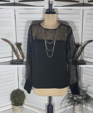 Express Y2K blouse black sheer lace cocktail ...