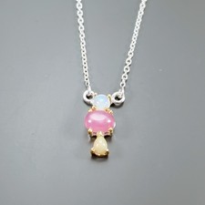 Jewellery Ruby Necklace 925 Sterling Silver 18.5